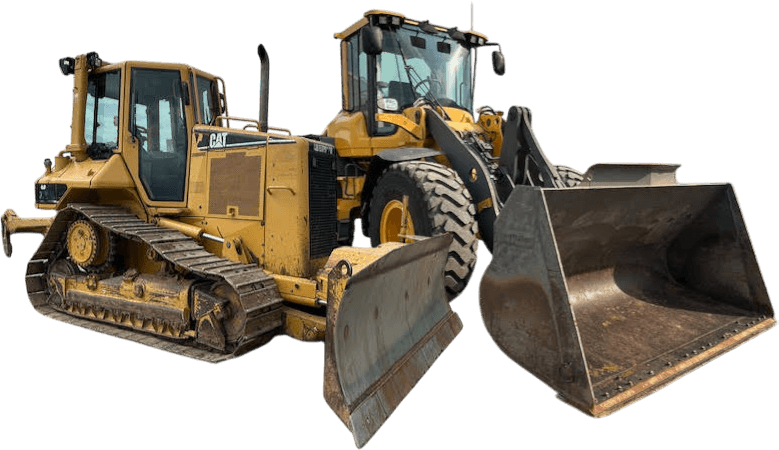 CAT tracked dozer and wheel loader